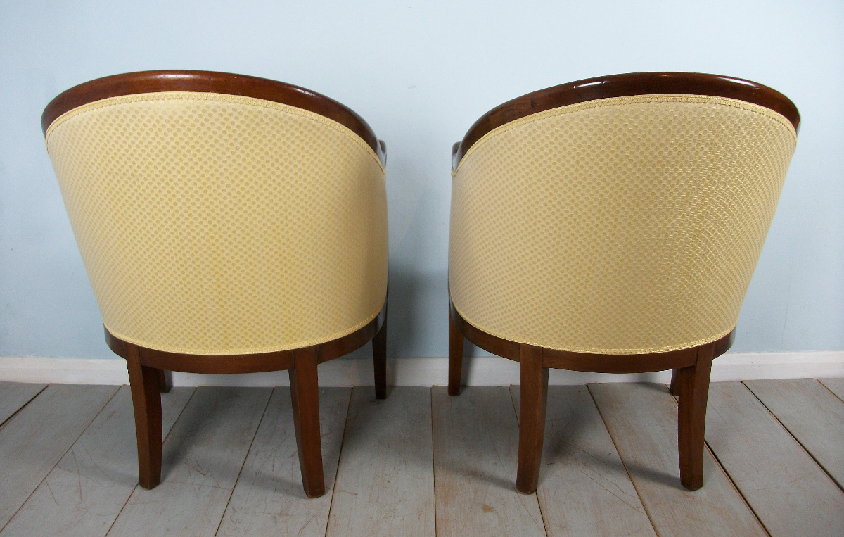 Fine Pair of Empire Swan Tub Chairs